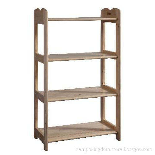 solid wood shoe rack with 4 layers
